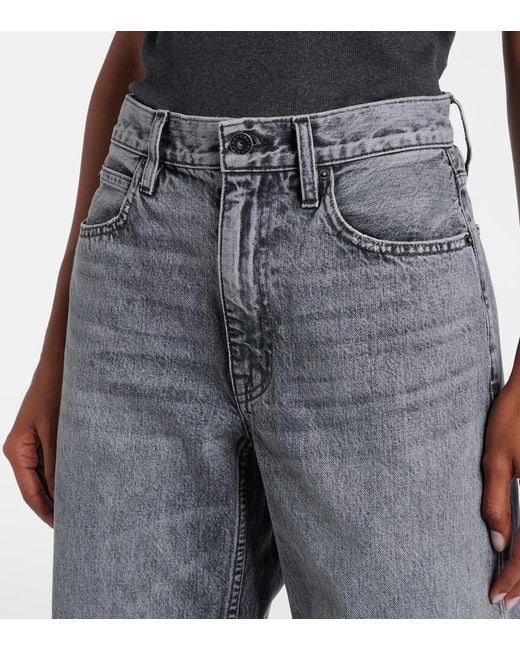 SLVRLAKE Denim Gray Cassie High-Rise Wide-Leg Jeans
