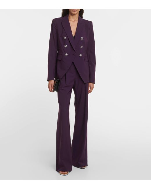 Pantalon ample Ollie en laine melangee Veronica Beard en coloris Purple