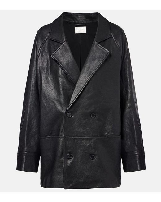 Veste Oversize En Cuir FRAME en coloris Black