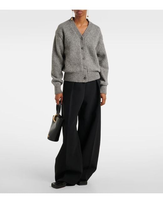 Cardigan De Mezcla De Alpaca Jacquemus de color Gray