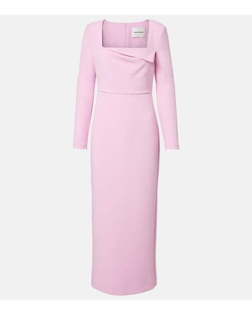 Roland Mouret Pink Crepe Midi Dress