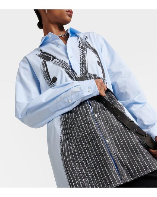 Jean Paul Gaultier Blue Oversize-Hemd aus Baumwollpopeline