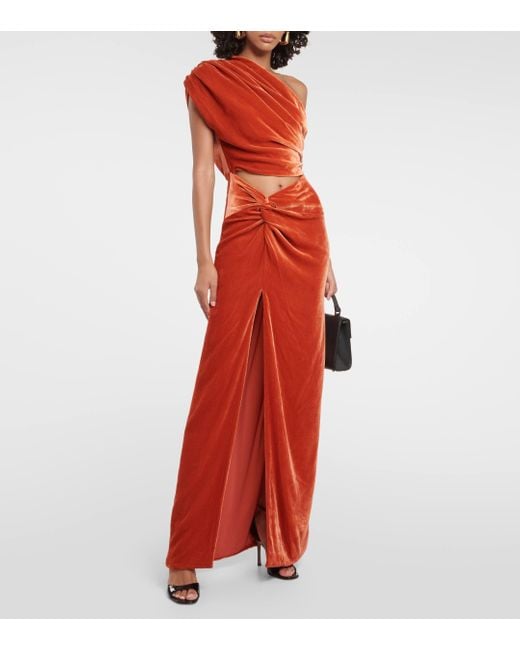 Costarellos Red Cutout Maxi Dress