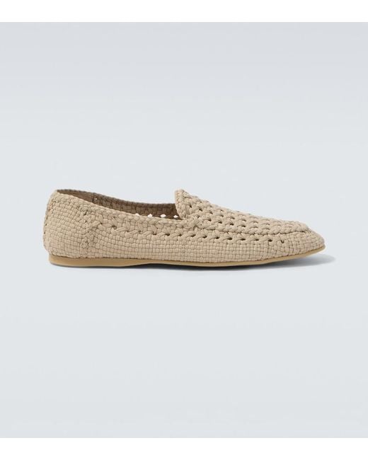 Dolce & Gabbana White Woven Loafers for men