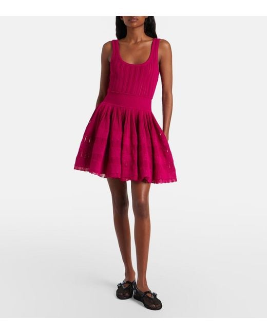 Alaïa Red Knitted Minidress