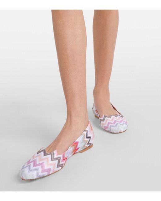 Missoni Pink Zig Zag Ballet Flats