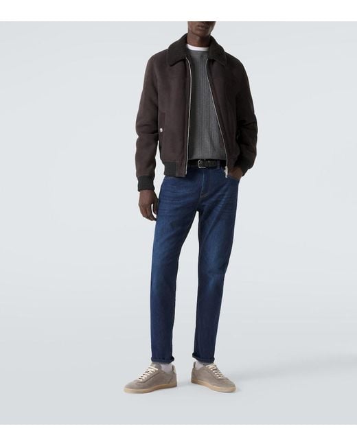 Eleventy Blue Mid-Rise Slim Jeans for men