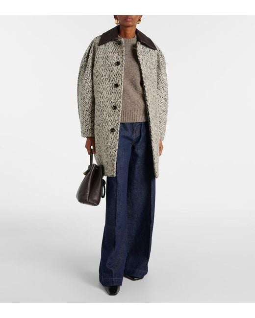 FRAME Blue High-Rise Wide-Leg Jeans