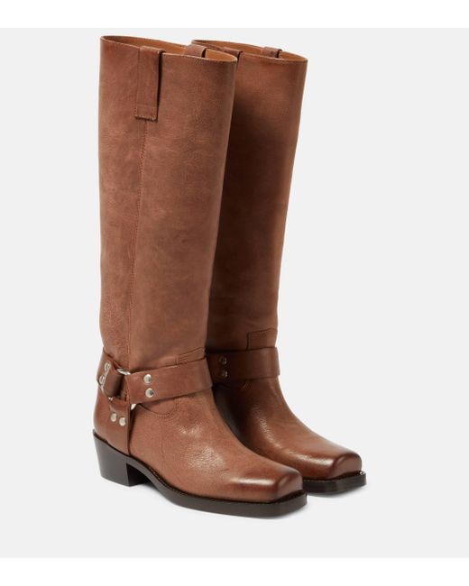 Paris Texas Brown Roxy Leather Knee-high Boots