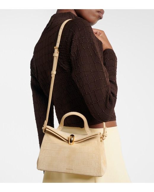 Jacquemus Natural Valerie Small Suede Top-Handle Bag