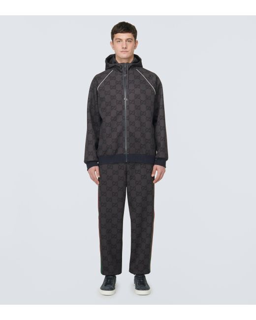 Pantalon De Jogging À Motif GG Jumbo Avec Bande Web Gucci pour homme en coloris Gray