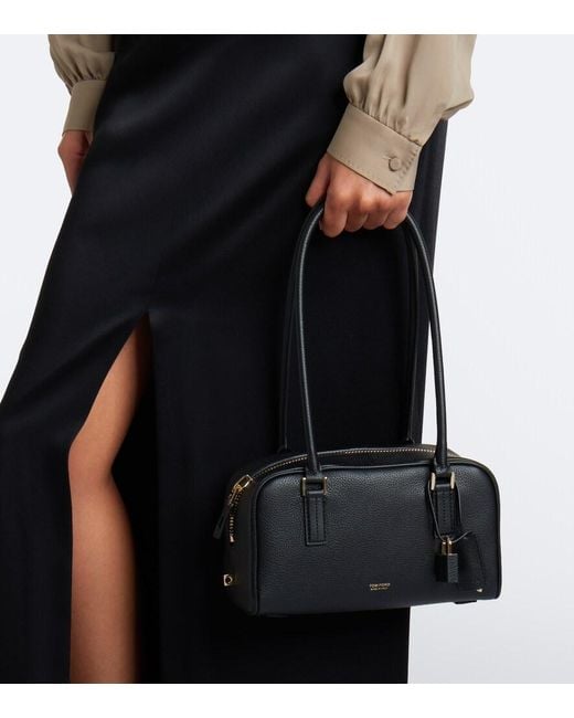 Tom Ford Black Strain Mini Leather Shoulder Bag
