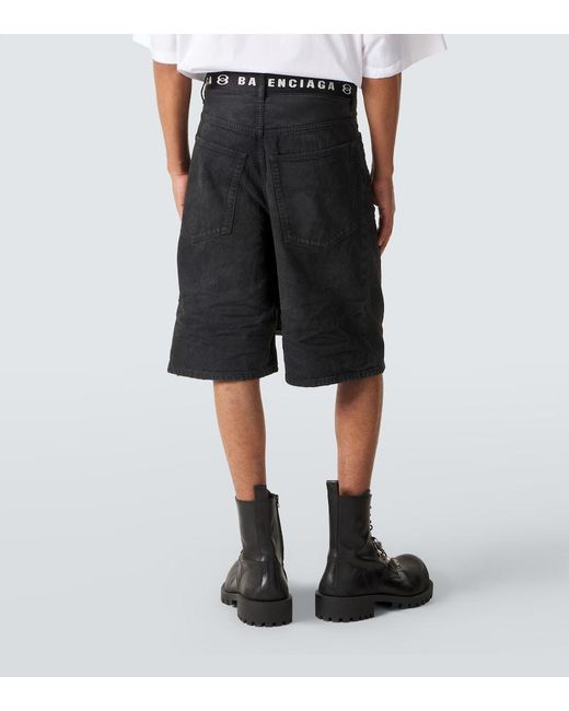 Bermudas Unity De Denim Con Cinturon Balenciaga de hombre de color Black