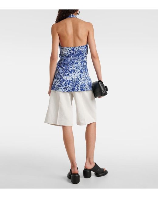 Proenza Schouler Blue Theda Printed Top