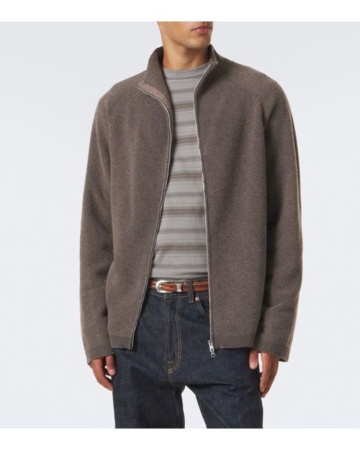 Our Legacy Brown Line Wool Zip-Up Cardigan for men