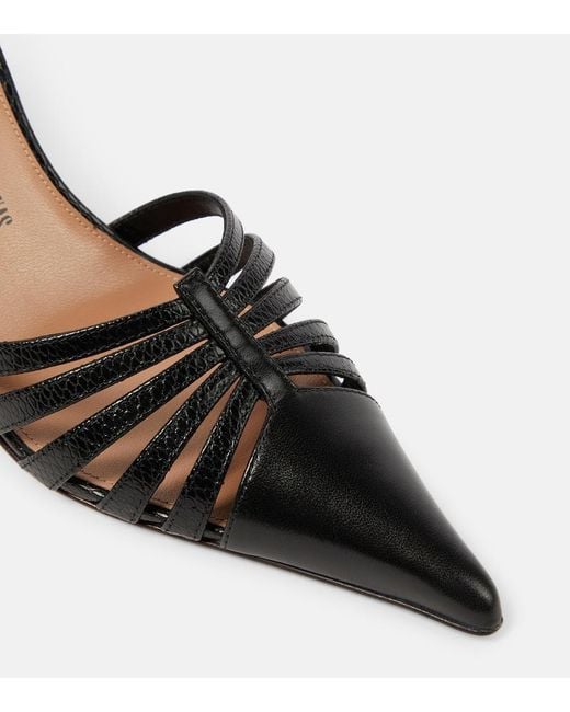 Paris Texas Black Nadia 85 Cutout Leather Mules