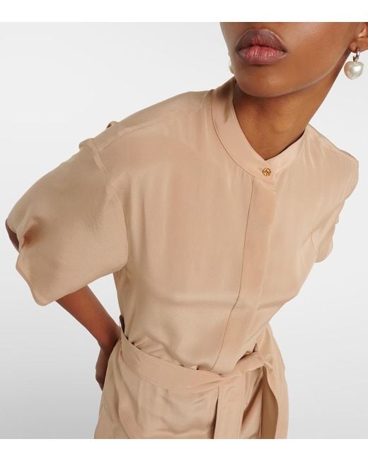 Stella McCartney Natural Silk Crepe De Chine Shirt Dress