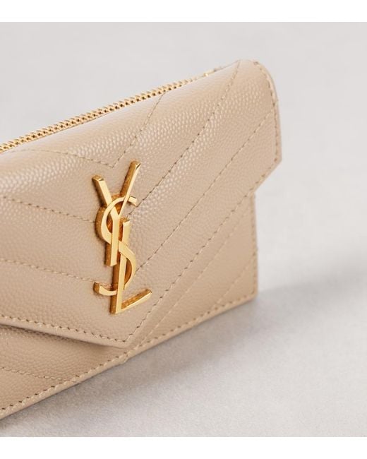 Saint Laurent Natural Cassandre Leather Wallet