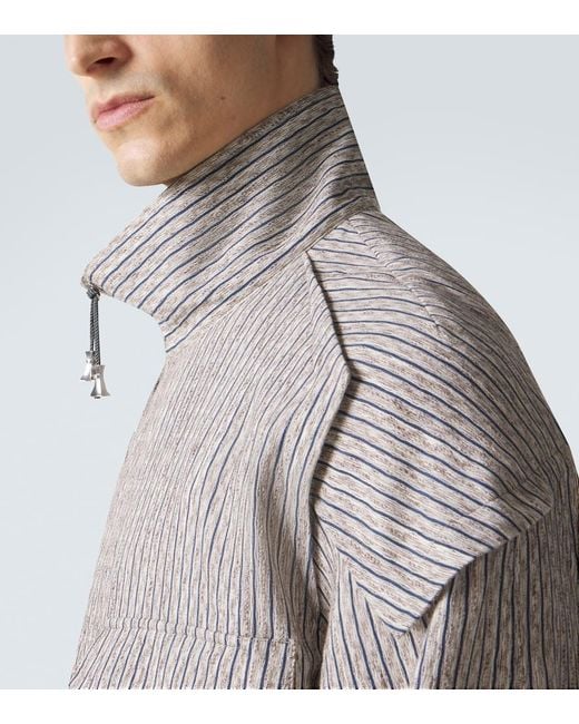 Kiko Kostadinov Gray Farkas Cotton And Linen-Blend Jacket for men