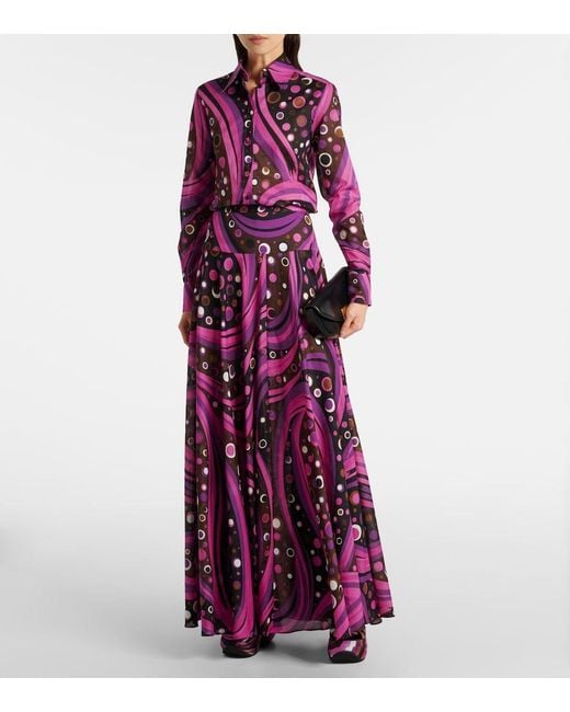 Emilio Pucci Pink Fontane Cotton Muslin Shirt