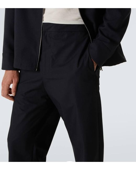 Jil Sander Blue Cotton Barrel-Leg Pants for men