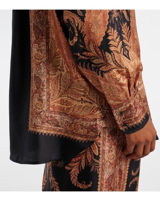 Zimmermann Brown Hypnotic Silk Shirt
