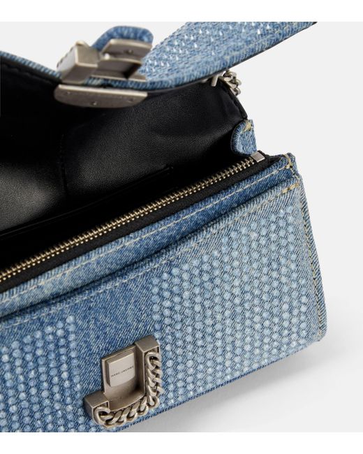 Marc Jacobs Blue Crystal-embellished Wallet On Chain