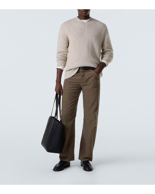 The Row Black Hector Leather Tote Bag for men