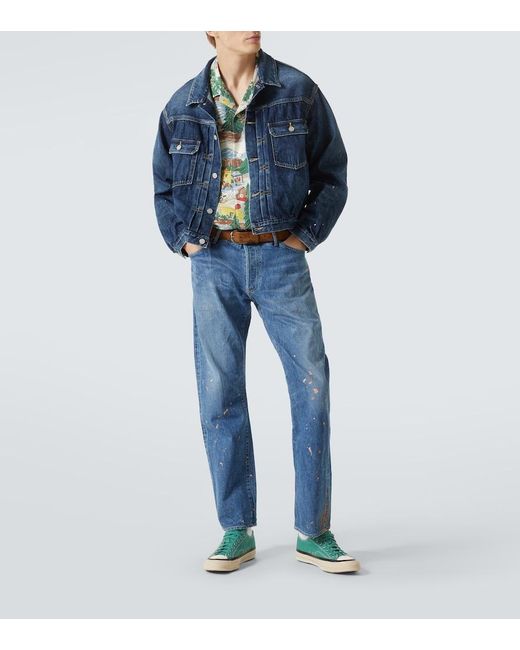 Visvim Green Crosby Printed Silk-Blend Bowling Shirt for men