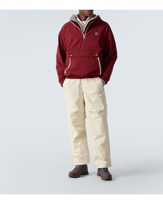 Brunello Cucinelli Gray Cashmere And Cotton-Blend Half-Zip Sweatshirt for men