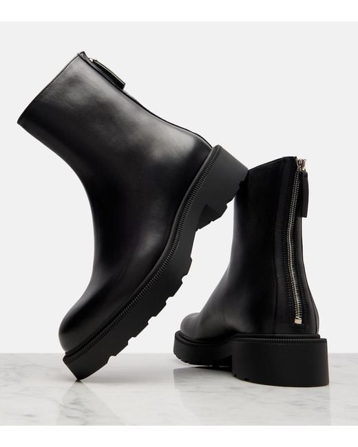 The Row Black Nobilis Fast Leather Ankle Boots