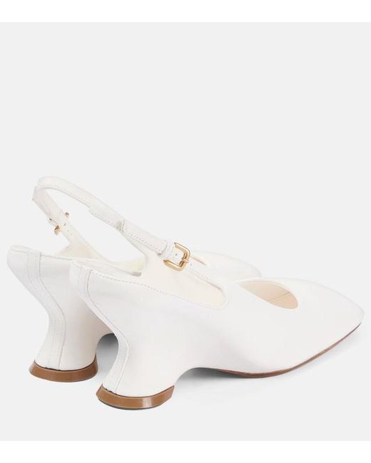 Dries Van Noten White 75 Leather Wedges