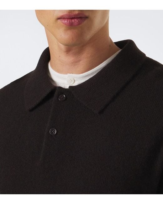 Lisa Yang Black Rufus Cashmere Polo Sweater for men