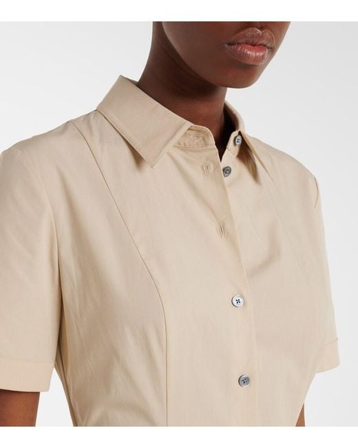 Tory Burch Natural Belted Cotton-Blend Shirt Dress