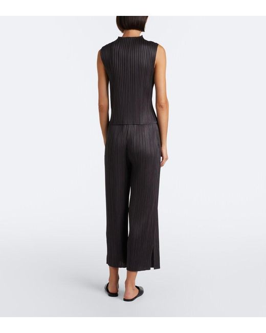Pleats Please Issey Miyake Gray Monthly Colors: August Pleated Wide-Leg Pants