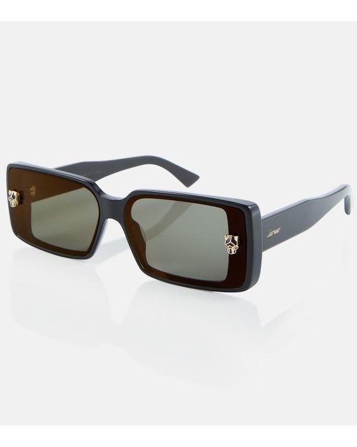 Cartier Black Embellished Square Sunglasses