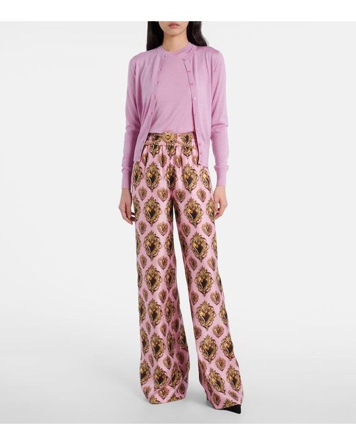 Dolce & Gabbana Pink Cashmere And Silk Cardigan