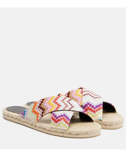 Missoni Multicolor Harlow Zigzag Lame Espadrille Sandals