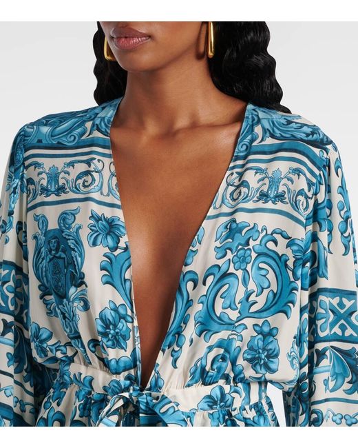 Adriana Degreas Blue Printed Blouse