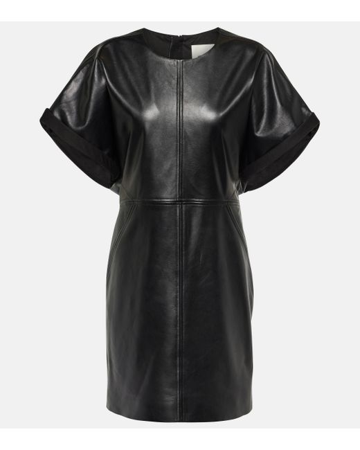 Robe Faustilia en cuir Isabel Marant en coloris Black