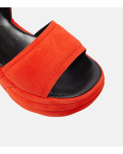 Emilio Pucci Red Ami Suede Wedge Platform Sandals