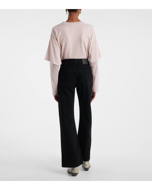 Acne Black 2021F Mid-Rise Straight Jeans