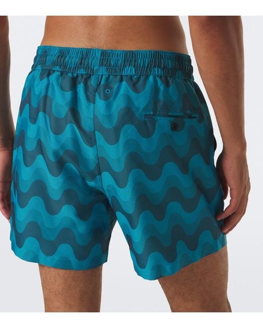 Frescobol Carioca Blue Rio Printed Swim Trunks for men