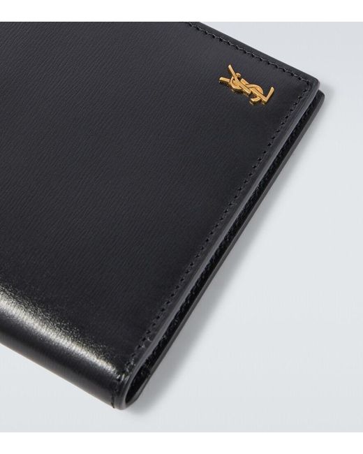 Saint Laurent Black Cassandre Leather Wallet for men