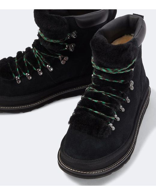 Sacai Black X Ugg Suede And Shearling Hiking Boots for men