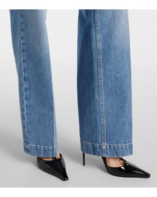 Dolce & Gabbana Blue High-Rise Wide-Leg Jeans