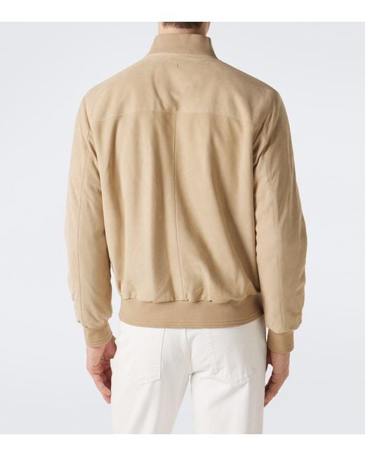 Tod's Natural Brera Suede Bomber Jacket for men