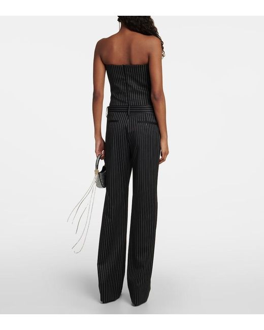 Magda Butrym Black Pinstripe Wool Bustier