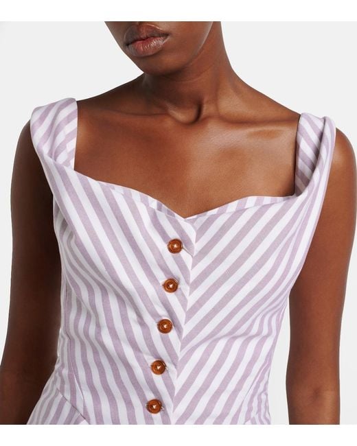 Vivienne Westwood Purple Monday Striped Cotton Top