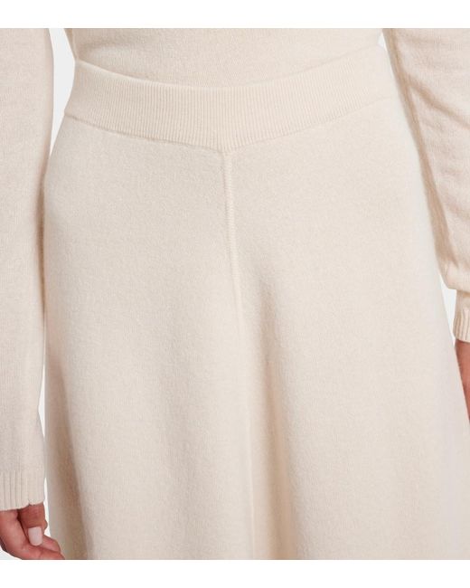 Jardin Des Orangers White Wool And Cashmere Midi Skirt
